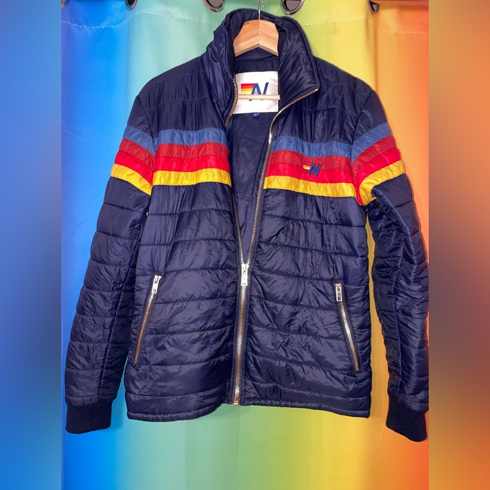 Aviator nation 4 stripes jacket Size S blue